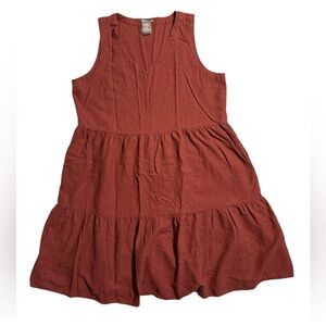 Matty M Women’s Sleeveless Rust Linen Midi Dress